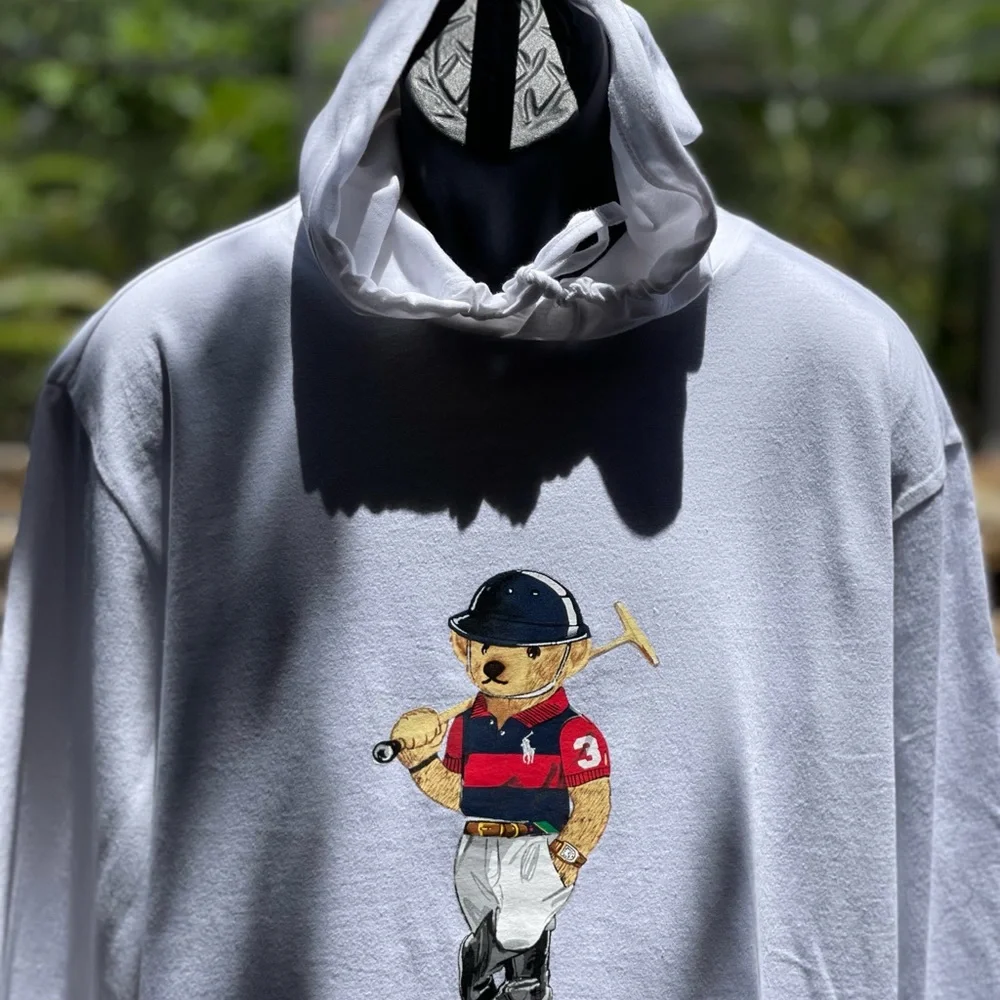 POLO BEAR BY RALPH LAUREN T-SHIRT HOODIE‎ WHITE